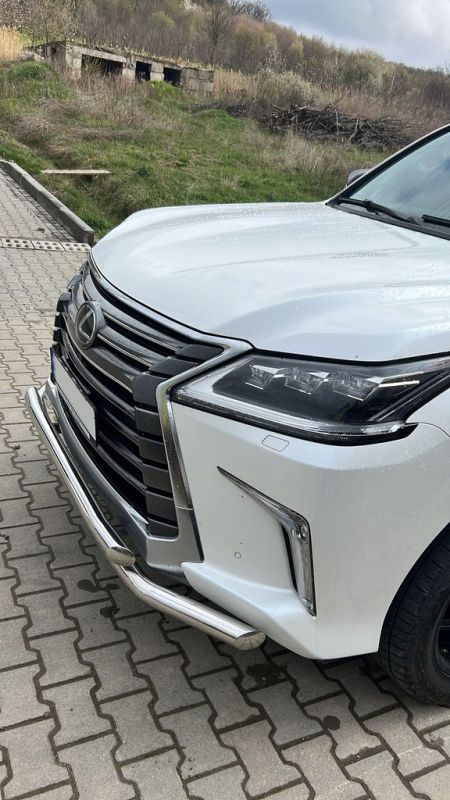 Передняя защита ST014 (2015-2024, нерж) для Lexus LX570 / 450d