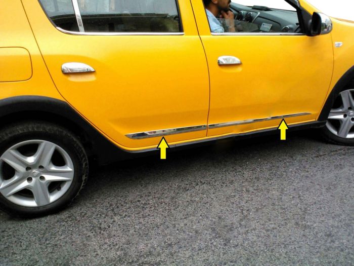 Молдинг дверной (4 шт, нерж) для Renault Sandero 2013-2022 гг