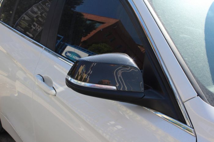 Накладки на зеркала (2 шт, натуральный карбон) для BMW 4 серия F-32 2012-2024 гг