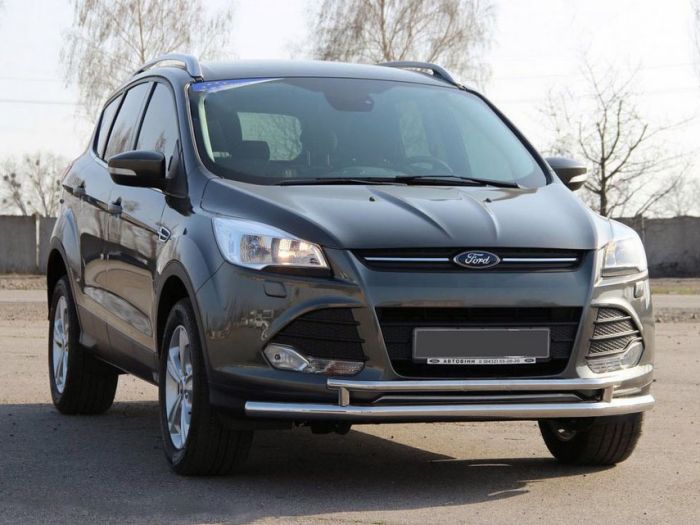 Передняя защита ST014 (нерж.) 60/42 мм для Ford Kuga/Escape 2013-2019 гг