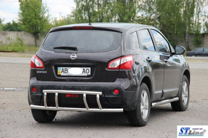 Задняя дуга AK011 (нерж.) для Nissan Qashqai 2007-2010 гг