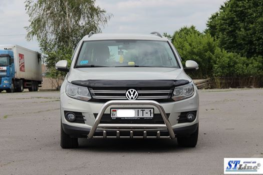 Кенгурятник WT003 (нерж) 51 мм, без надписи для Volkswagen Tiguan 2007-2016 гг