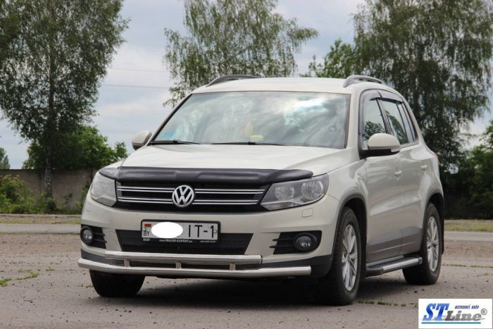 Передняя защита ST016 (нерж) для Volkswagen Tiguan 2007-2016 гг