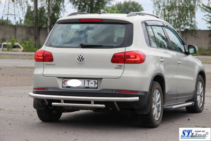 Задняя защита AK002-2 (нерж) для Volkswagen Tiguan 2007-2016 гг