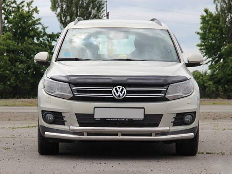 Передняя защита ST016 (нерж) для Volkswagen Tiguan 2007-2016 гг