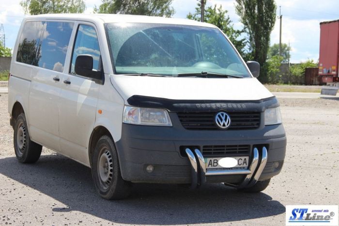 Кенгурятник ST006-03 ноздри (нерж) для Volkswagen T5 Transporter 2003-2010 гг