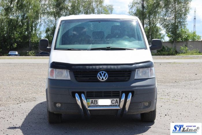 Кенгурятник ST006-03 ноздри (нерж) для Volkswagen T5 Transporter 2003-2010 гг