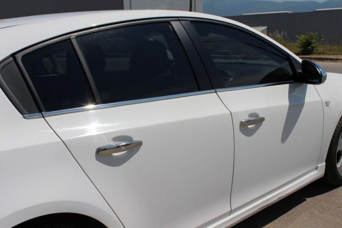 Молдинги стекол (нерж) Sedan, Carmos - Турецкая сталь для Chevrolet Cruze 2009-2015 гг