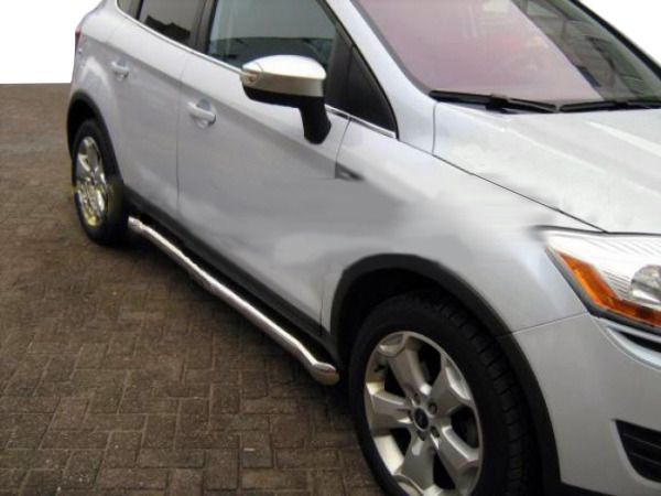 Боковые трубы с изгибом (2 шт., нерж.) для Ford Kuga 2008-2013 гг