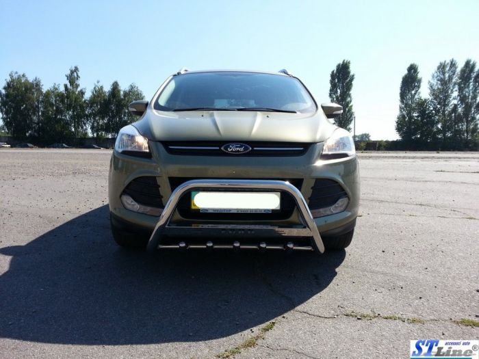 Кенгурятник WT004 (нерж.) для Ford Kuga/Escape 2013-2019 гг