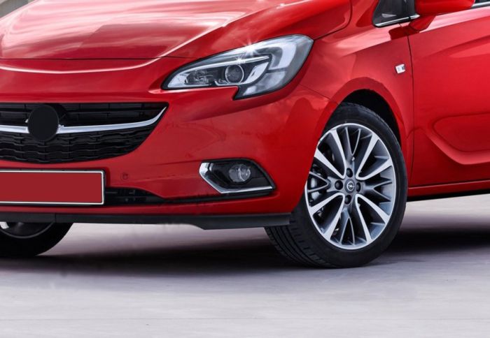 Накладки на противотуманки (2 шт, нерж) OmsaLine - Итальянская нержавейка для Opel Corsa E 2015-2024 гг