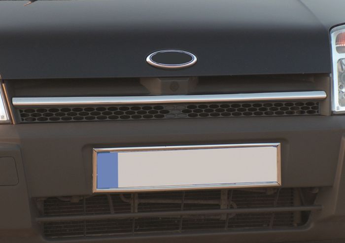 Накладки на решетку радиатора (1 шт, нерж.) OmsaLine - Итальянская нержавейка для Ford Connect 2002-2006 гг