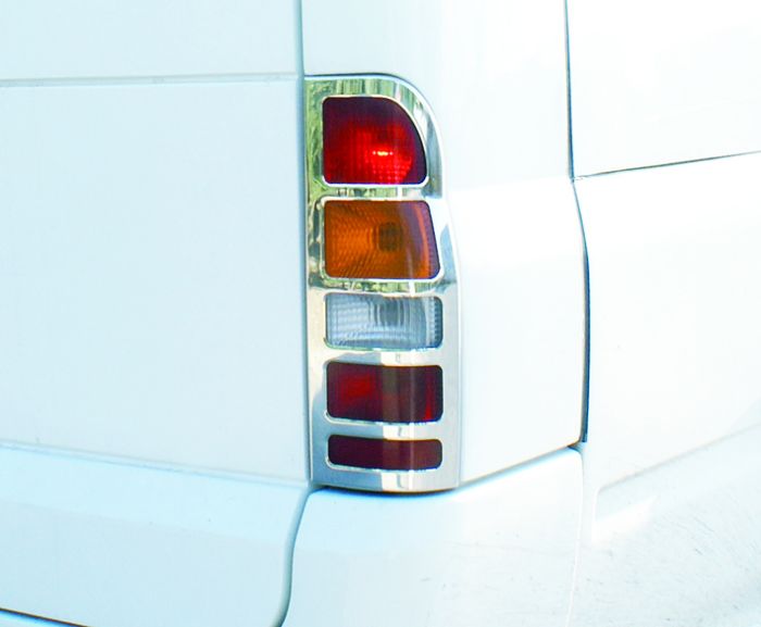 Накладки на стопы (2 шт, нерж) OmsaLine - Итальянская нержавейка для Ford Transit 2000-2014 гг