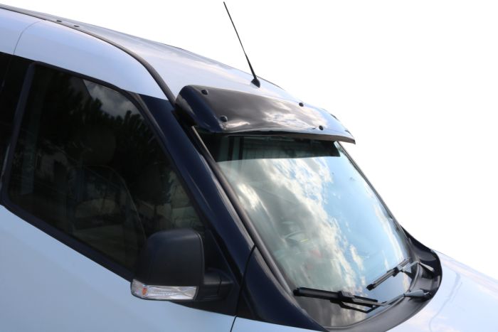 Козырек на лобовое стекло (черный глянец, 5мм) для Fiat Doblo II 2010-2022 гг