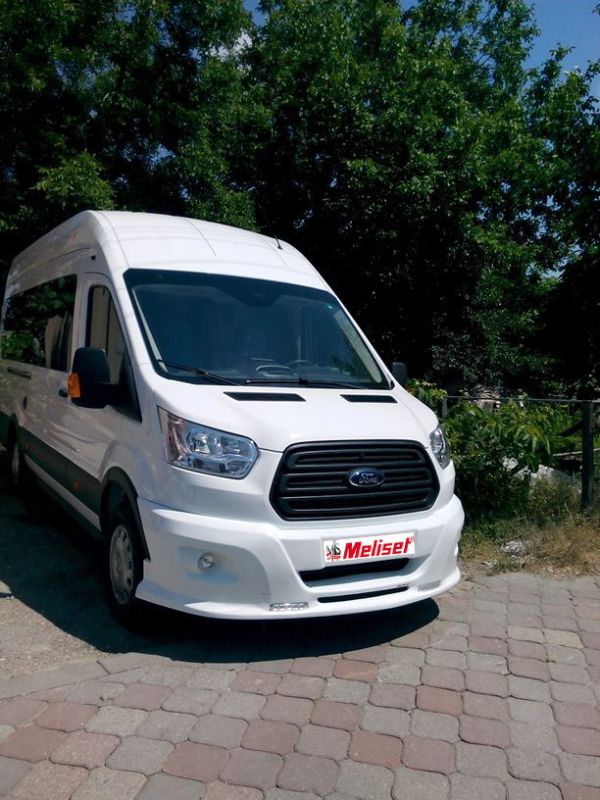 Накладка на передний бампер LED (2014-2019, под покраску) для Ford Transit