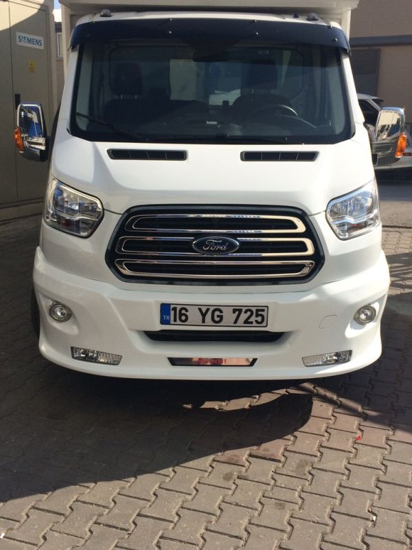 Накладка на передний бампер ERA (2014-2019, под покраску) для Ford Transit