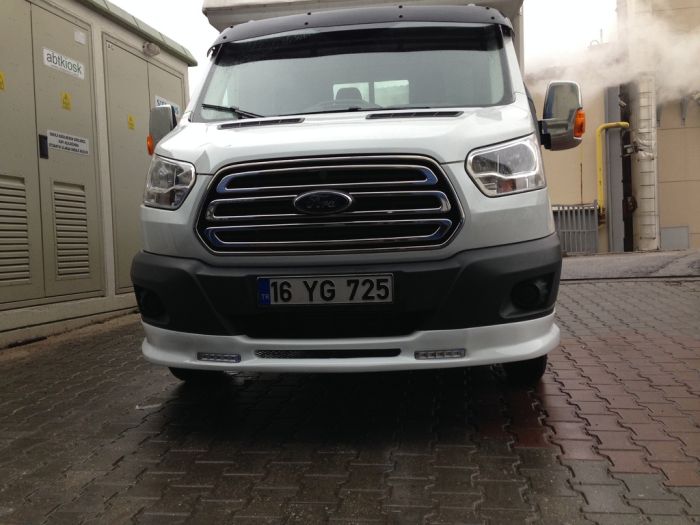 Накладка на передний бампер Ince (2014-2019, под покраску) для Ford Transit