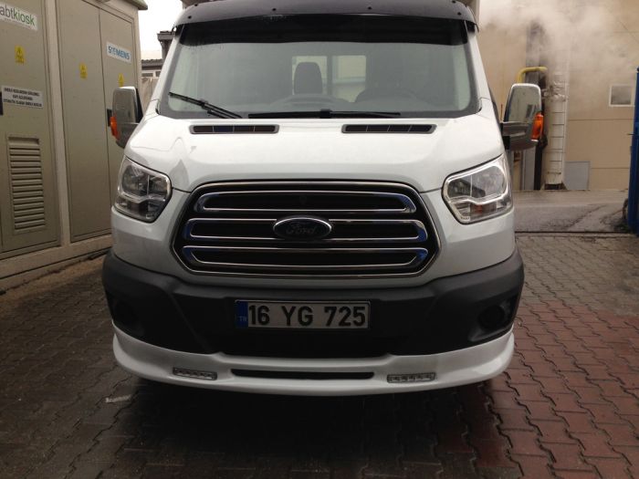 Накладка на передний бампер Ince (2014-2019, под покраску) для Ford Transit