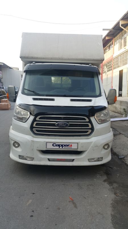 Козырек на лобовое стекло (черный глянец, 5мм) для Ford Transit 2014-2024 гг