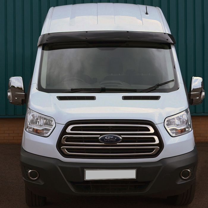 Козырек на лобовое стекло (черный глянец, 5мм) для Ford Transit 2014-2024 гг