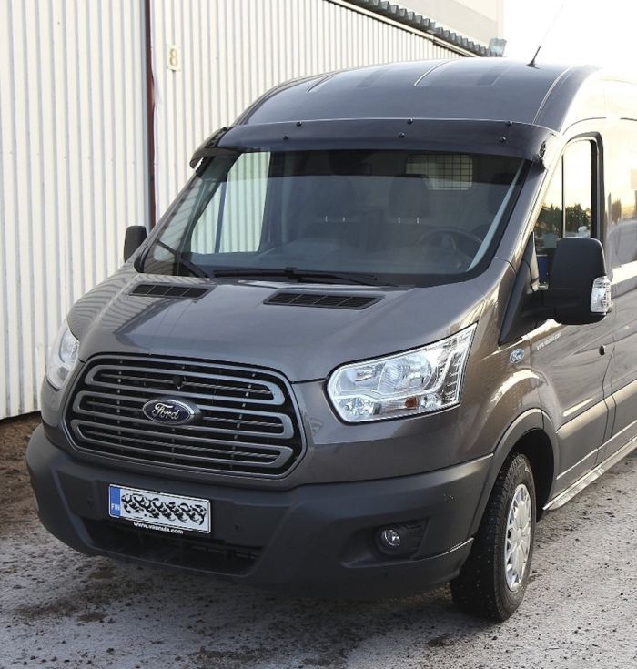 Козырек на лобовое стекло (черный глянец, 5мм) для Ford Transit 2014-2024 гг