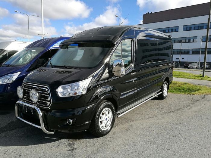 Козырек на лобовое стекло (черный глянец, 5мм) для Ford Transit 2014-2024 гг