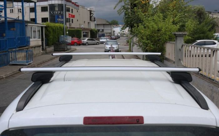 Перемычки на обычные рейлинги под ключ Bold Bar V1 (2 шт) Серые для Peugeot 407