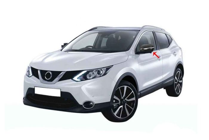 Накладки на зеркала натуральный карбон (2 шт) для Nissan Qashqai 2014-2021 гг