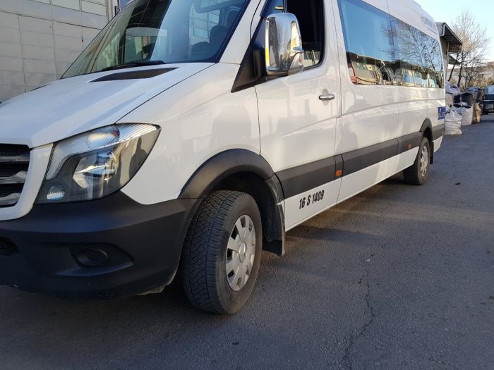 Накладки на арки широкие (4 шт, черные) для Volkswagen Crafter 2006-2017 гг