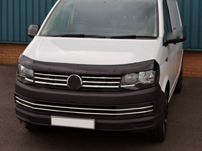 Накладки на решетку Хром 2015-2019 (4 шт, нерж) Carmos - Турецкая сталь для Volkswagen T6 2015-2024, 2019-2024 гг