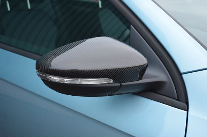Накладки на зеркала (2 шт, натуральный карбон) для Volkswagen Passat B7 2012-2015 гг