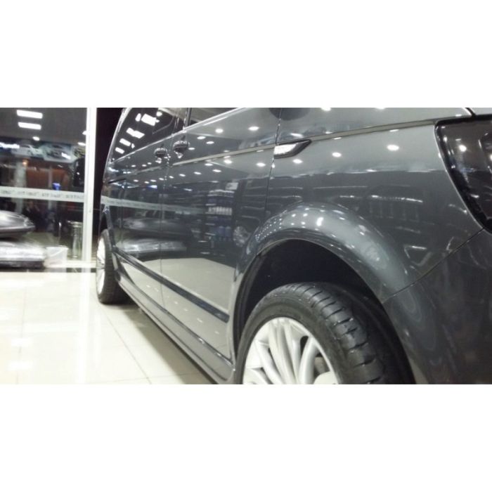 Боковые пороги V2 (под покраску) Длинная база для Volkswagen T6 2015-2024,