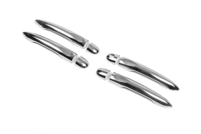 Накладки на ручки (4 шт., нерж.) 1 чип, Carmos - Турецкая сталь для Renault Megane III 2009-2016 гг