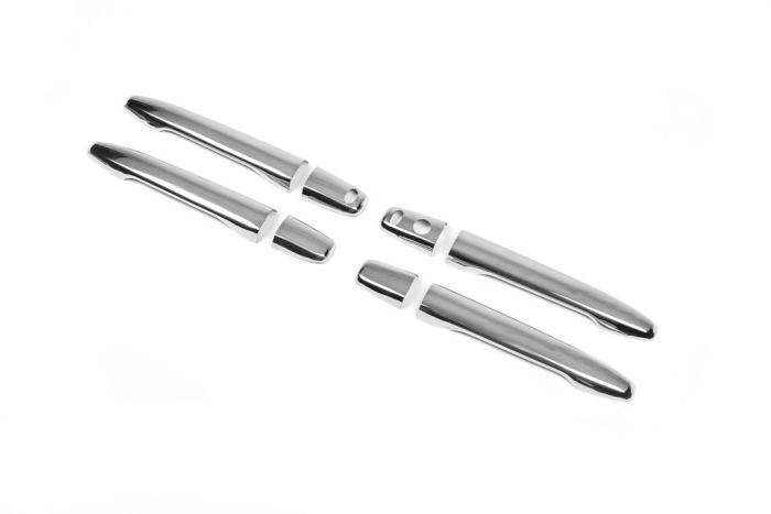 Накладки на ручки (4 шт) Без чипа, OmsaLine - Итальянская нержавейка для Mitsubishi Lancer X 2008-2024 гг