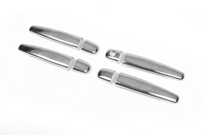 Накладки на ручки (нерж) 4 шт, Carmos - Турецкая сталь для Peugeot 307
