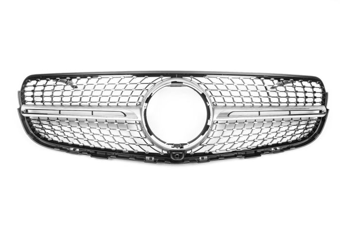 Передняя решетка Diamond Silver (2015-2019) Без места под камеру для Mercedes GLC X253