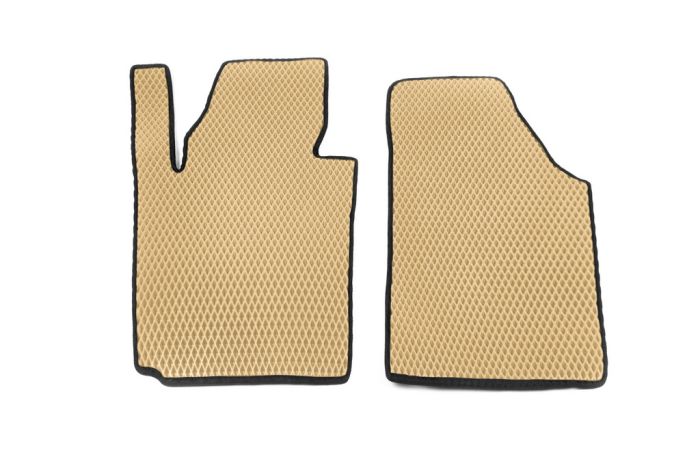 Коврики EVA (Бежевый) 5 шт, Передние и задние (для MAXI, 2 сдвижных двери) для Volkswagen Caddy 2010-2015 гг
