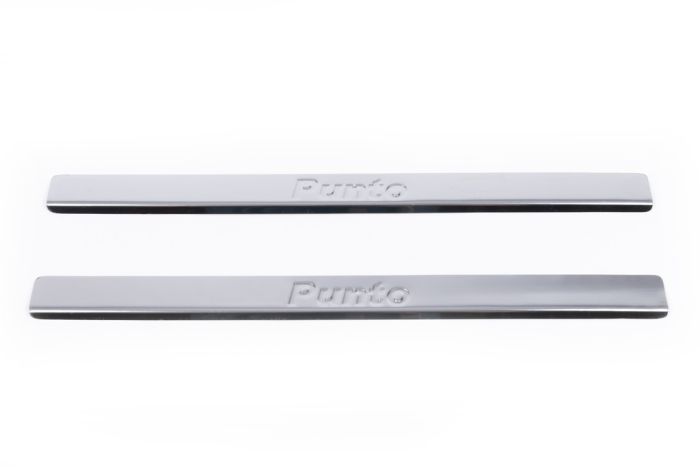 Накладки на пороги Carmos V2 (2 шт., нерж.) для Fiat Punto Grande/EVO 2006-2018 гг