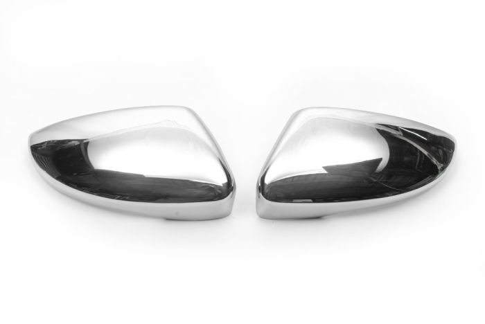 Накладки на зеркала (2 шт., нерж) OmsaLine - Итальянская нержавейка для Volkswagen Jetta 2011-2018 гг