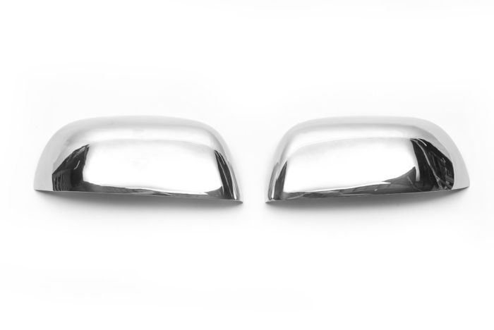 Накладки на зеркала вариант 1 (2 шт) Carmos - Турецкая сталь для Nissan Terrano 2014-2024 гг
