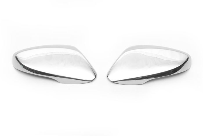 Накладки на зеркала с вырезом под поворот (2 шт, нерж) ABS - Хромированный пластик для Hyundai Accent Solaris 2011-2017 гг