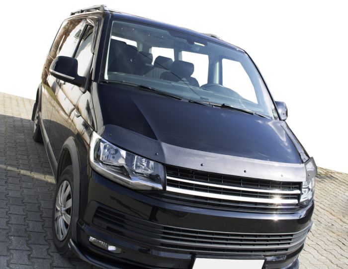 Дефлектор капота под карбон (EuroCap) для Volkswagen T6 2015-2024,