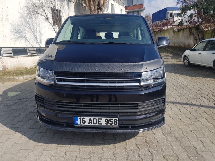 Дефлектор капота под карбон (EuroCap) для Volkswagen T6 2015-2024,