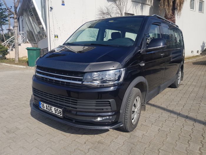 Дефлектор капота под карбон (EuroCap) для Volkswagen T6 2015-2024,