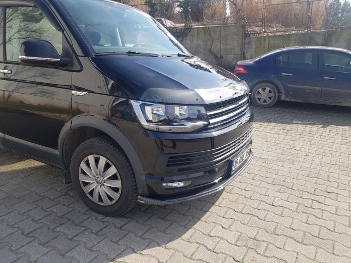 Дефлектор капота под карбон (EuroCap) для Volkswagen T6 2015-2024,