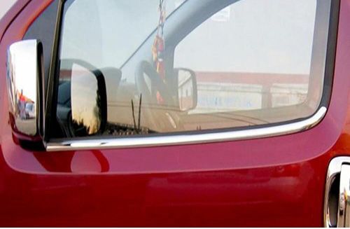 Наружняя окантовка стекол (2 шт, нерж.) OmsaLine - Итальянская нержавейка для Fiat Fiorino/Qubo 2008-2024 гг