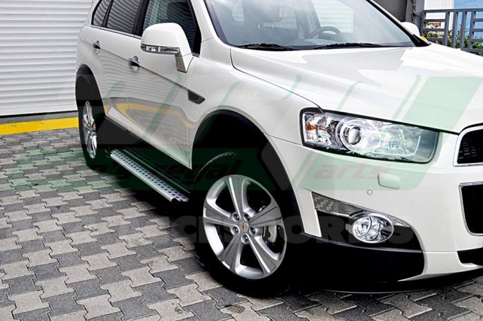 Боковые пороги Allmond Grey (2 шт., алюминий) 2016-2019 для Chevrolet Captiva