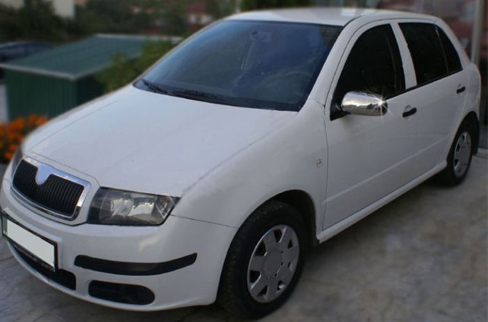 Накладки на зеркала 2006-2008 (2 шт, нерж.) для Skoda Fabia