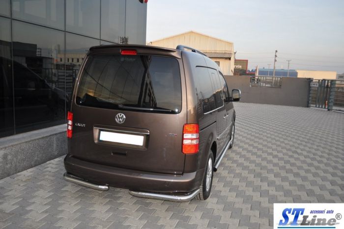 Задние уголки AK003 (2 шт, нерж) для Volkswagen Caddy 2010-2015 гг