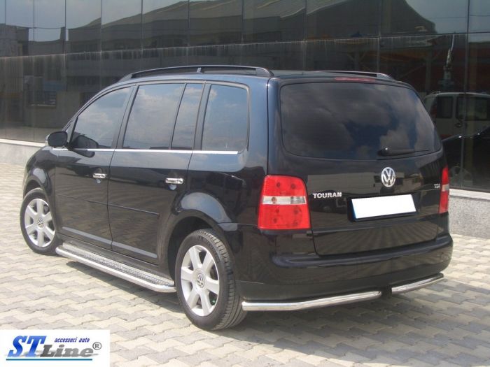 Задние уголки AK003 (2 шт, нерж) для Volkswagen Touran 2003-2010 гг